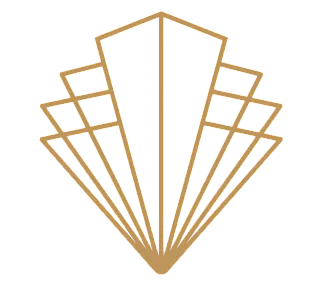 Elegant gold geometric logo resembling a stylized skyscraper, perfect for a luxurious real estate brand.