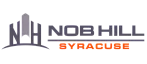 Elegant logo design for Nob Hill Syracuse featuring a modern skyscraper silhouette.