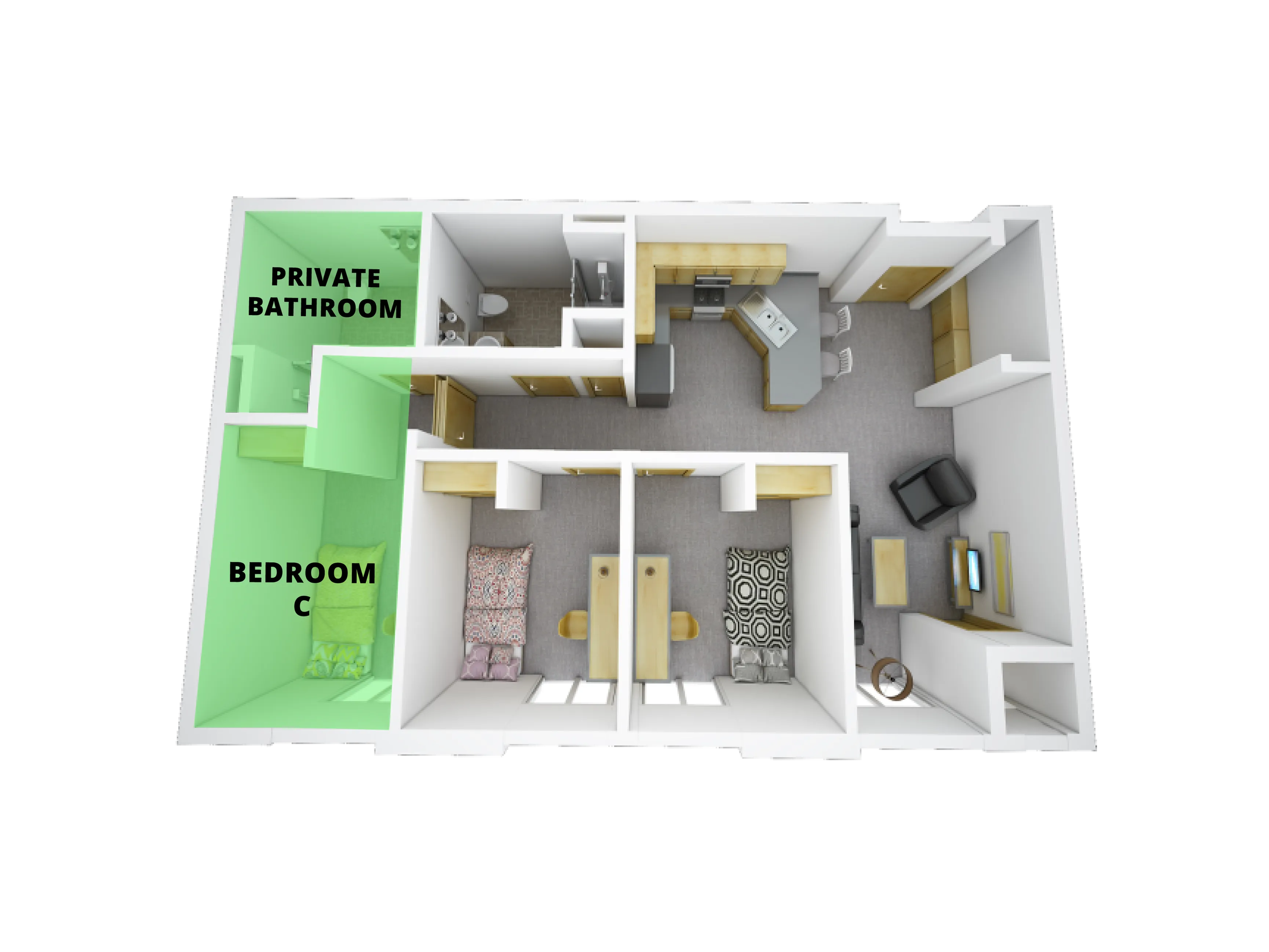 Standard 3 Bedroom Floor Plan - Premium Bedroom