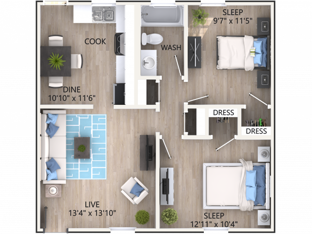 2x1 Comfort Floorplan