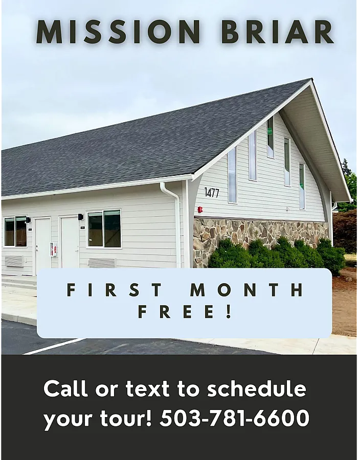 First month free at Mission Briar, all units eligible.