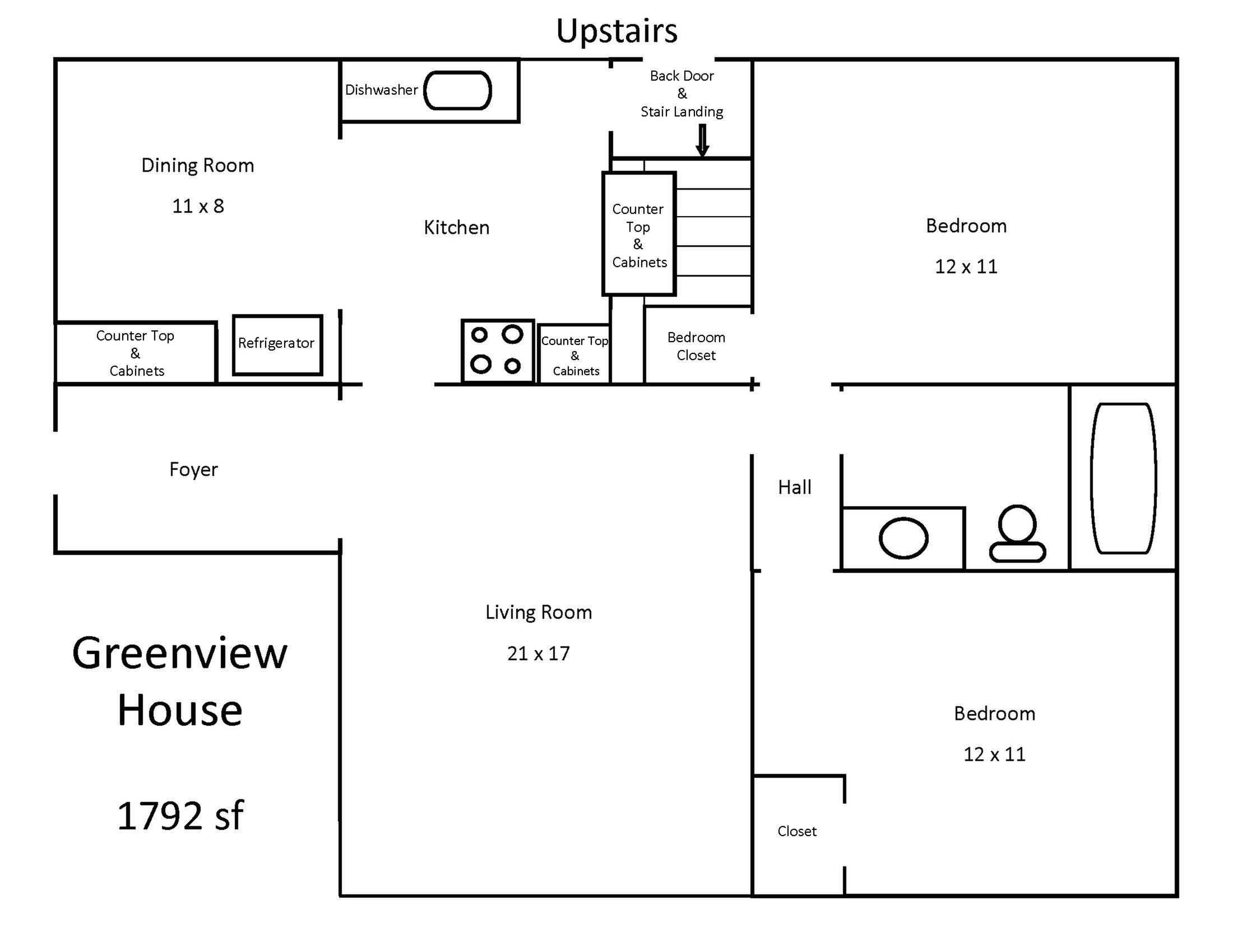 House Floorplan - Top Floor