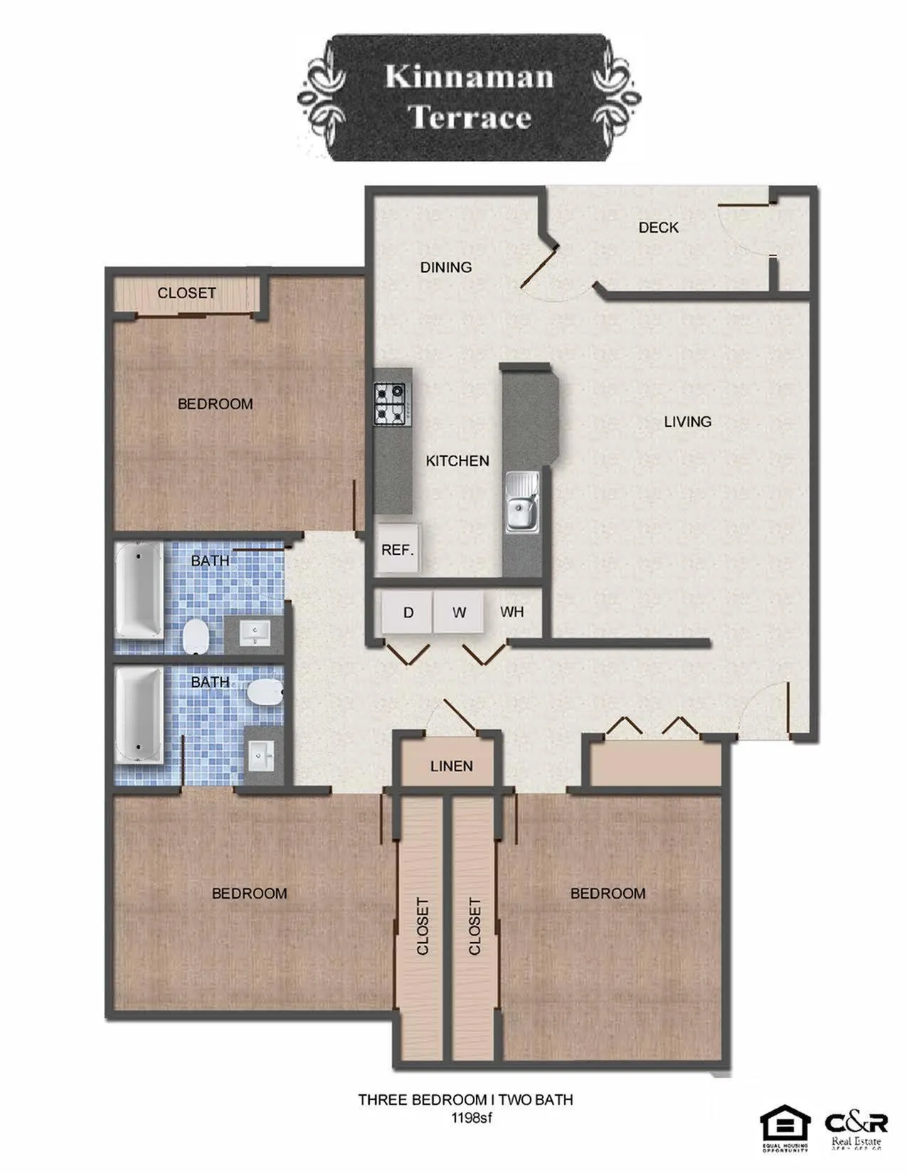 Kinnaman Terrace Apartments - Aloha OR Apartments - 3 Bedroom