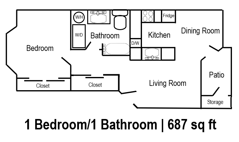 One Bedroom Floorplan