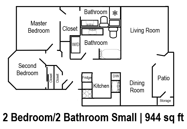 Small Two Bedroom Floorplan