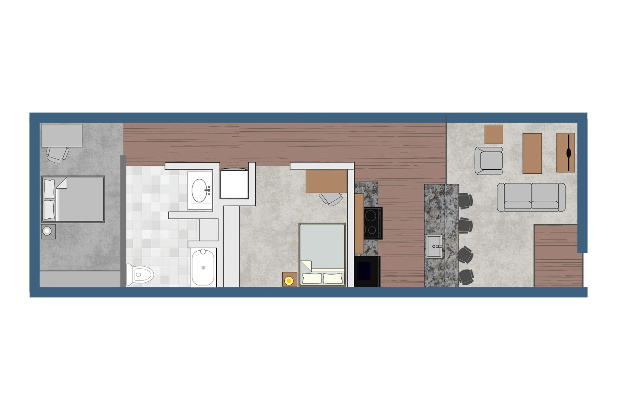 2x1 Floor Plan Layout | The Union at Dearborn | Dearborn Apartments