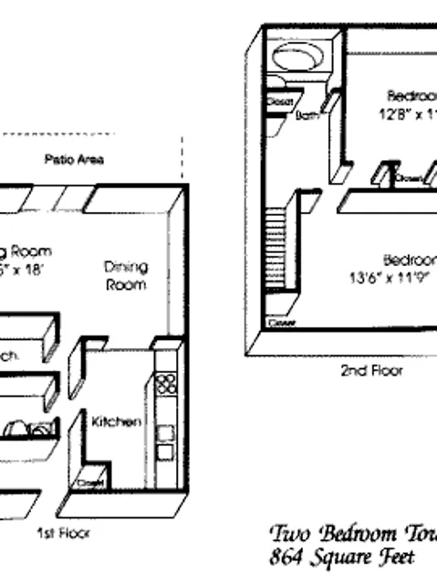 2 Bedroom 1.5 bathroom Townhome