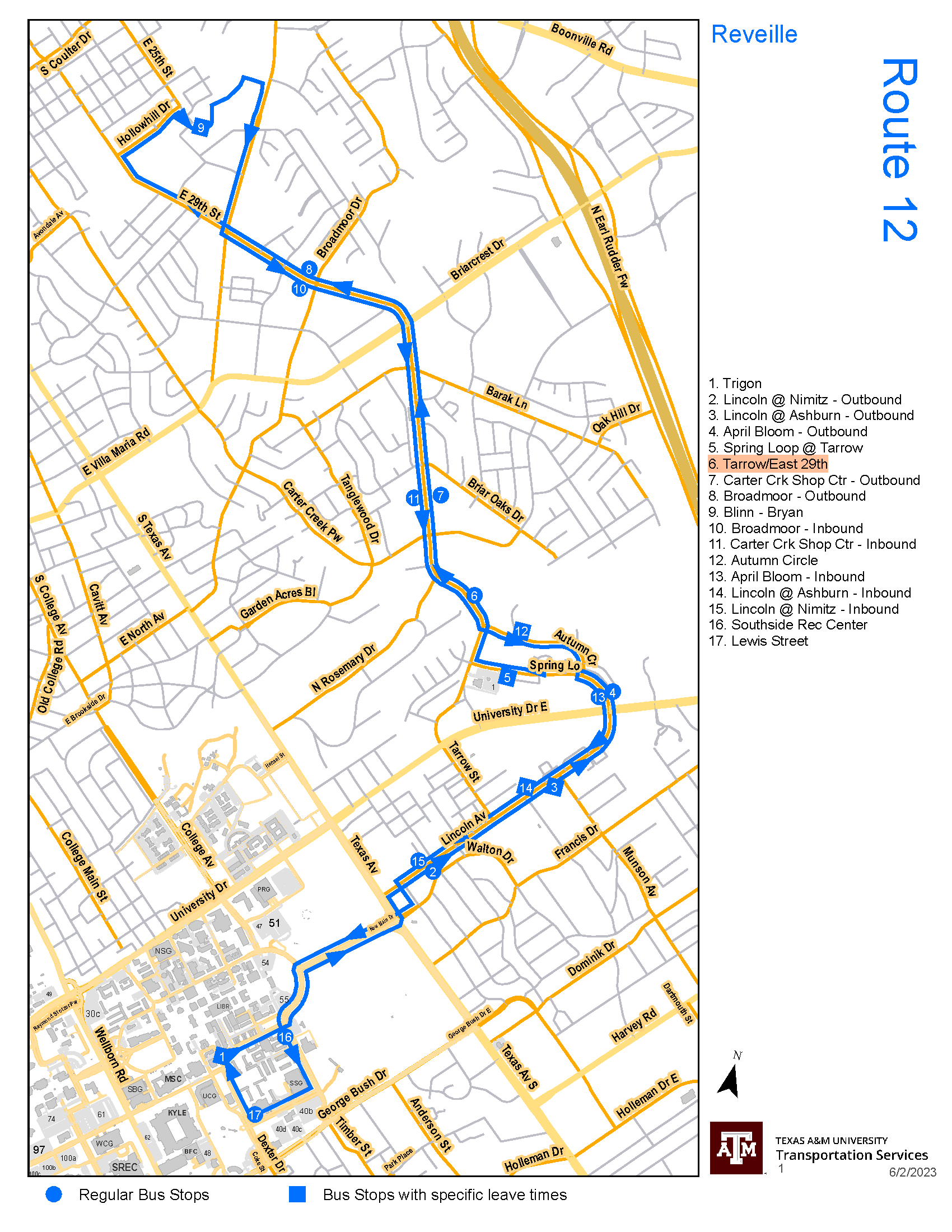 Detailed bus route map for Route 12, showcasing multiple stops and key locations across the city, ideal for commuters and travelers.