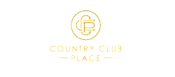 Elegant logo of Country Club Place featuring stylized initials in gold and refined typography.