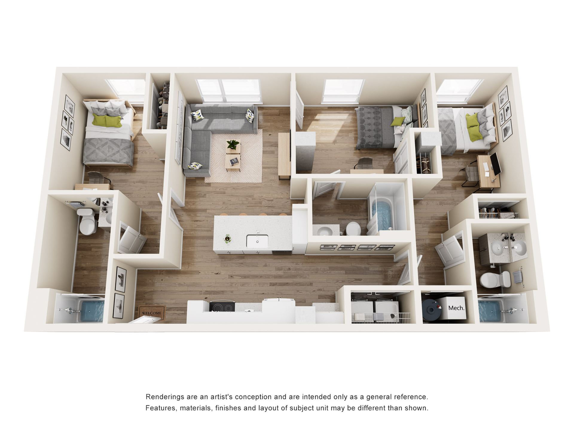 The 818 - Two-Bedroom Floor Plan