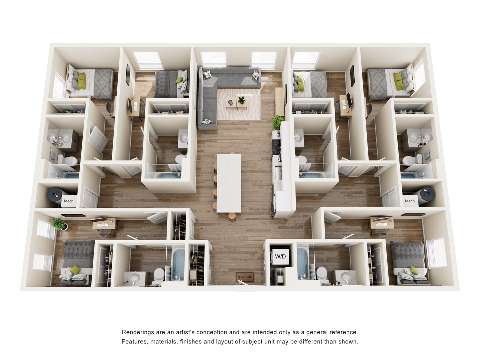 The 818 - Three-Bedroom Floorplan