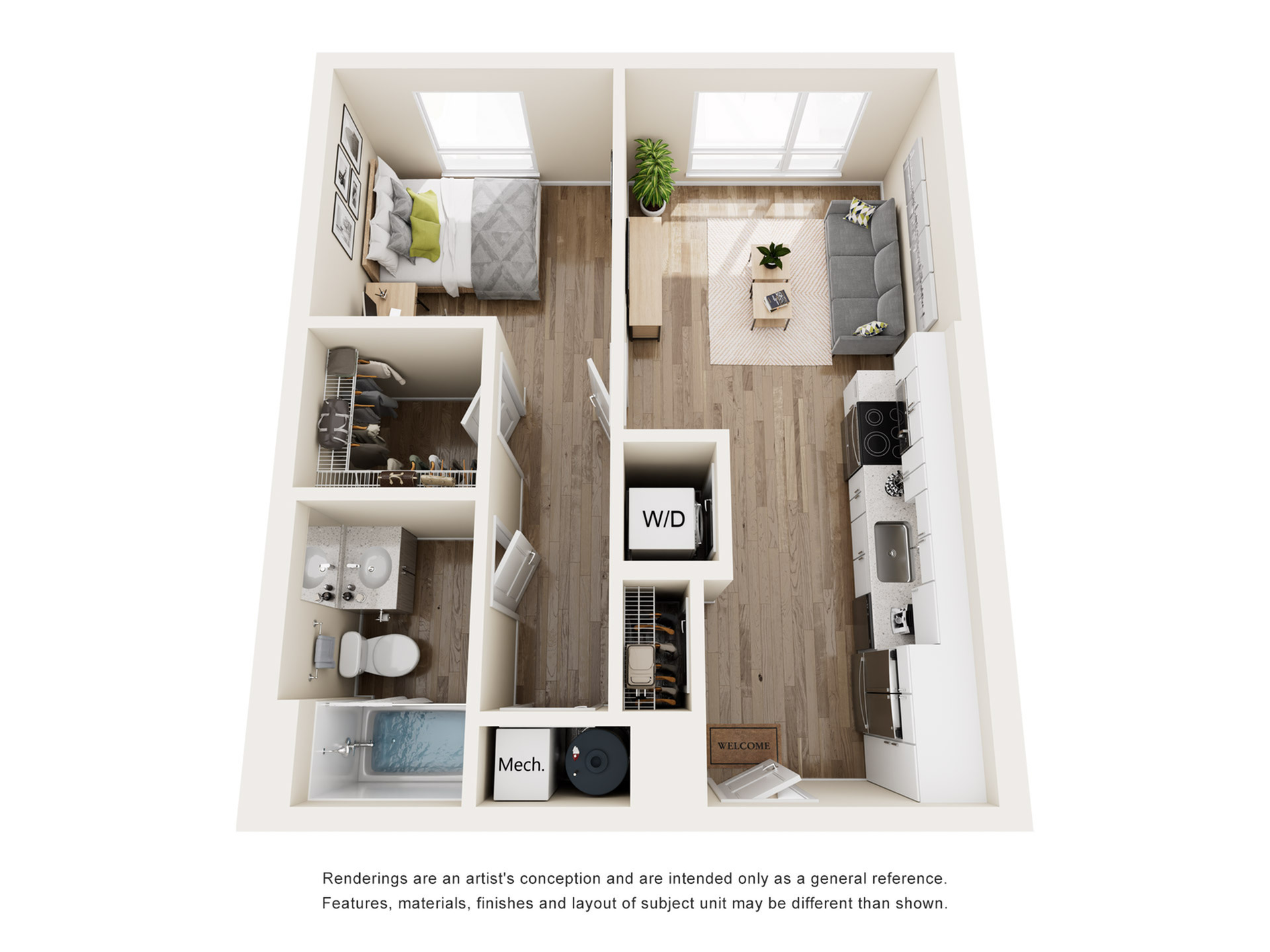 The 818 - One-Bedroom Floor Plan