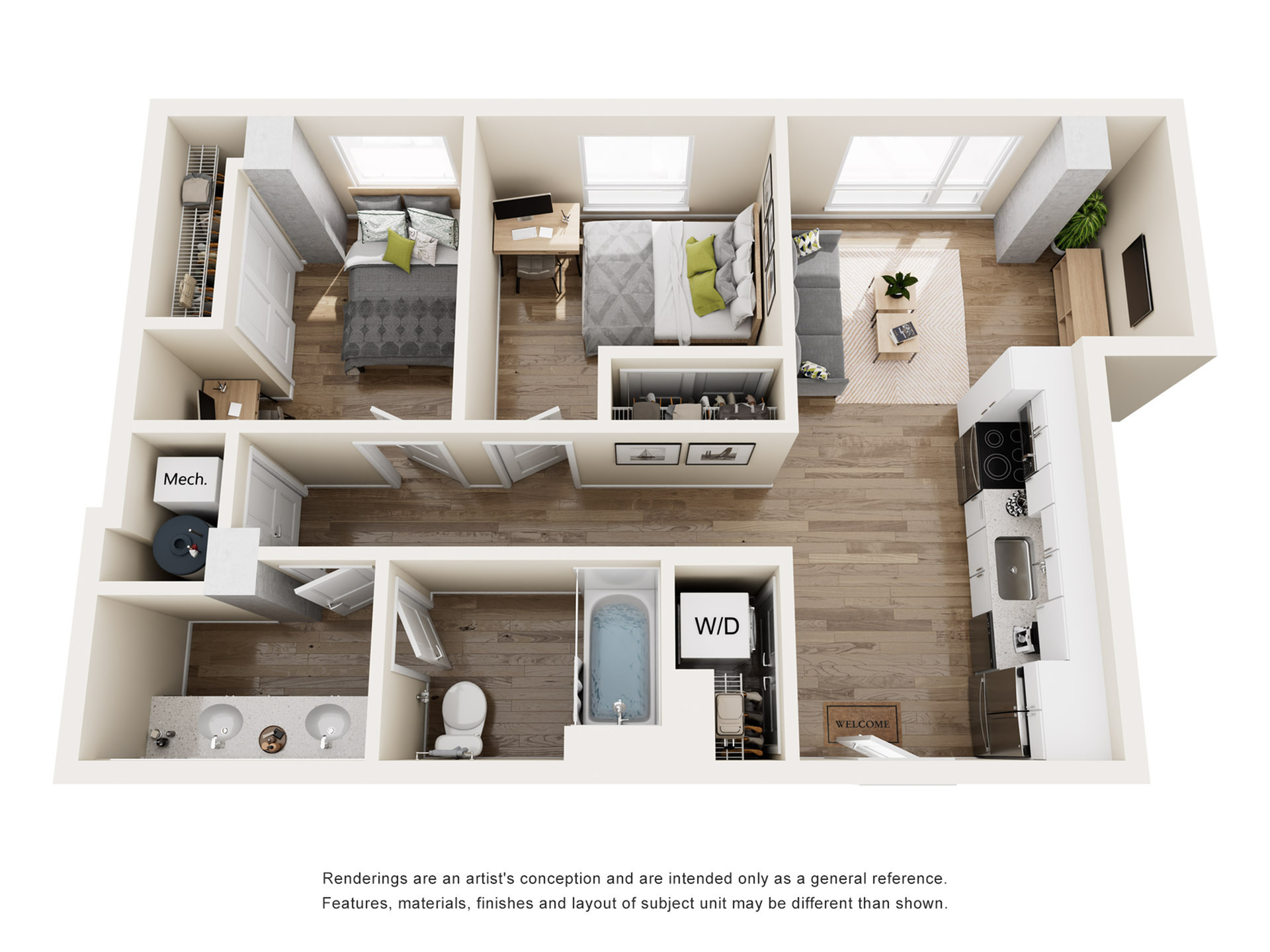 The 818 - Two Bedroom Floorplan