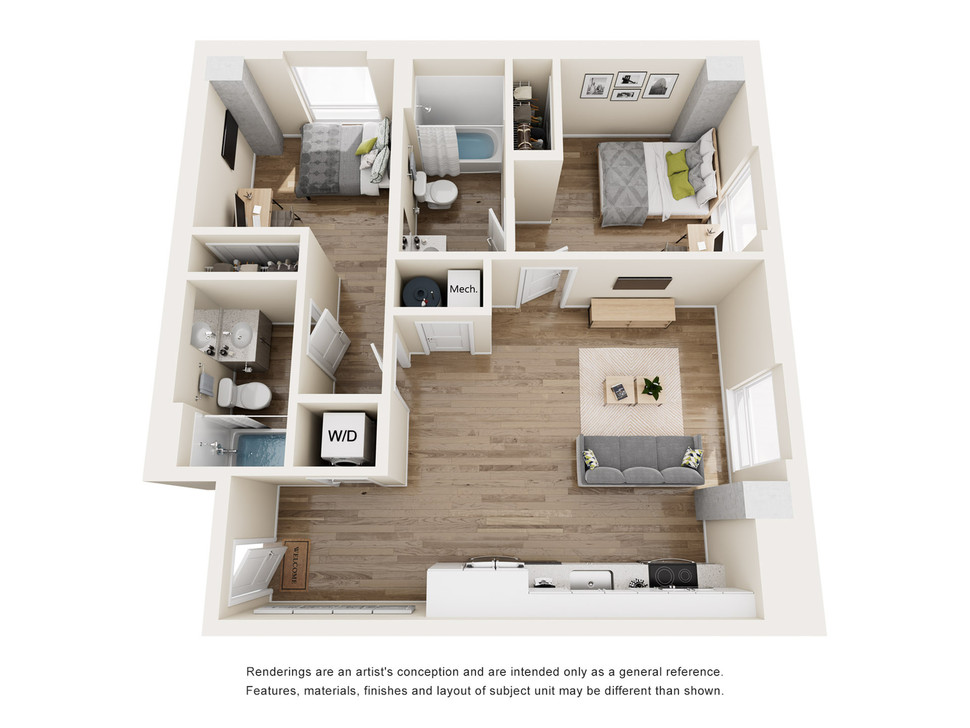 The 818 - One-Bedroom Floorplan