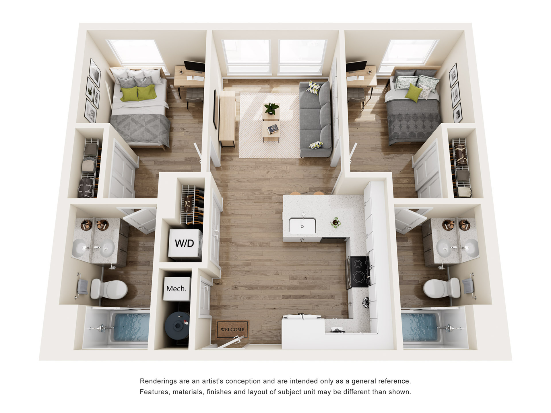 The 818 - Two-Bedroom Floor Plan