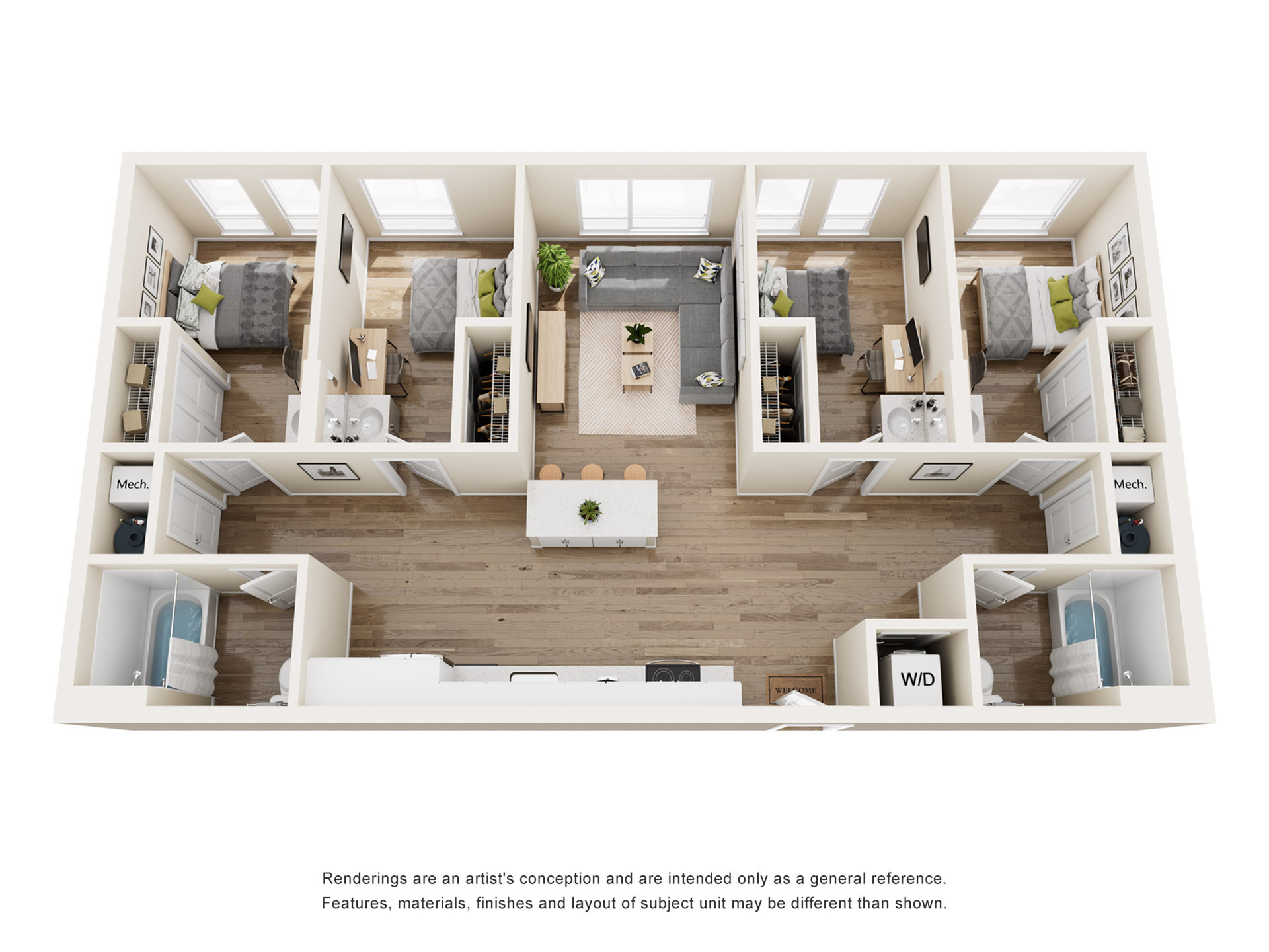 The 818 - Three-Bedroom Floorplan