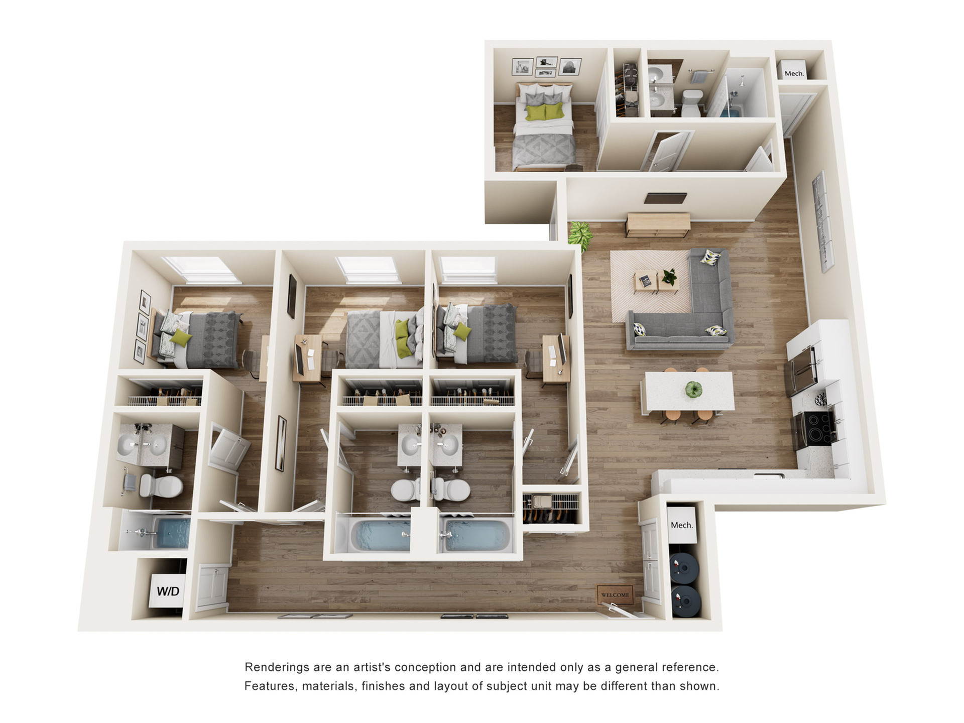The 818 - Three-Bedroom Floorplan