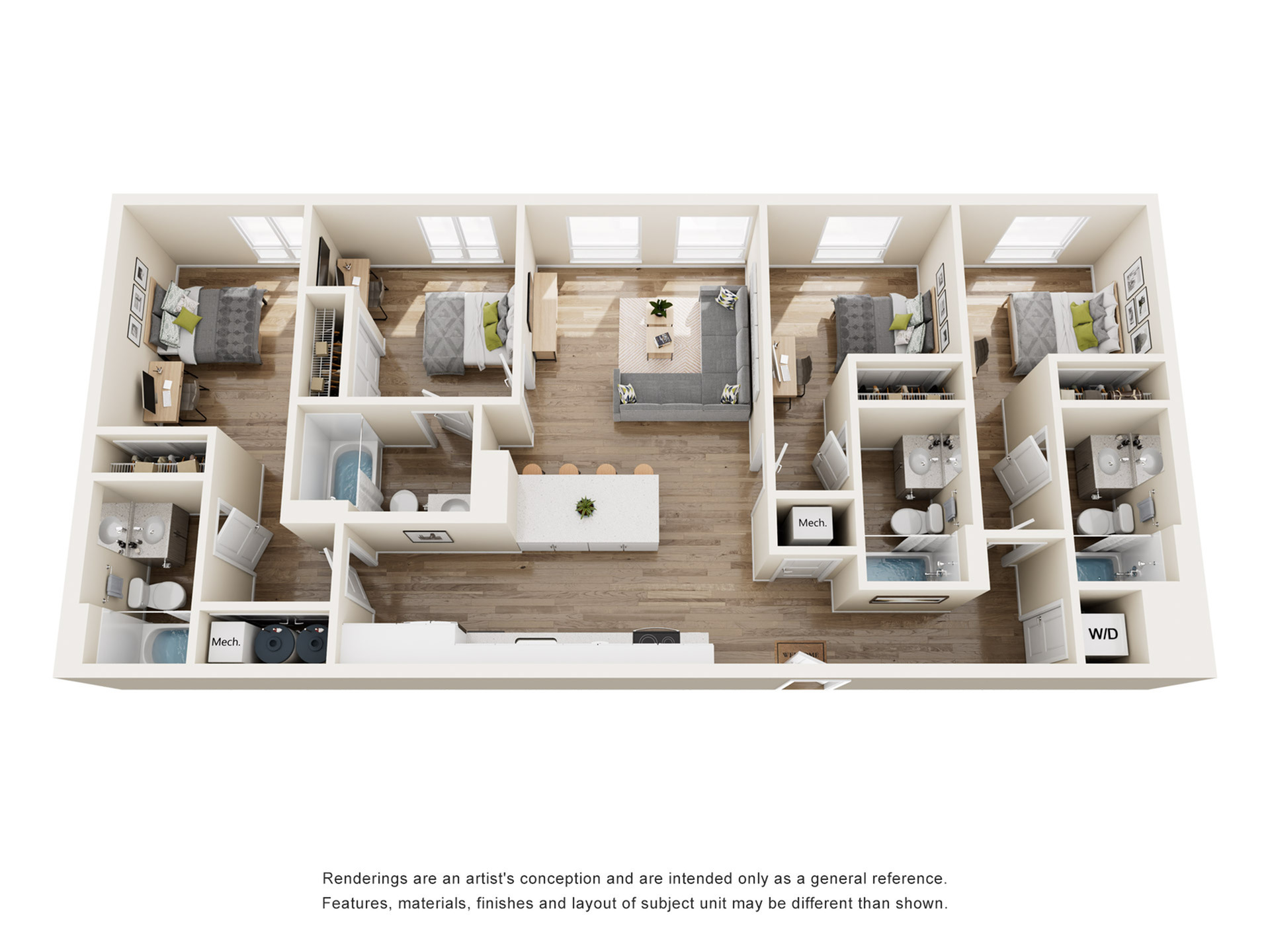 The 818 - Three-Bedroom Floorplan