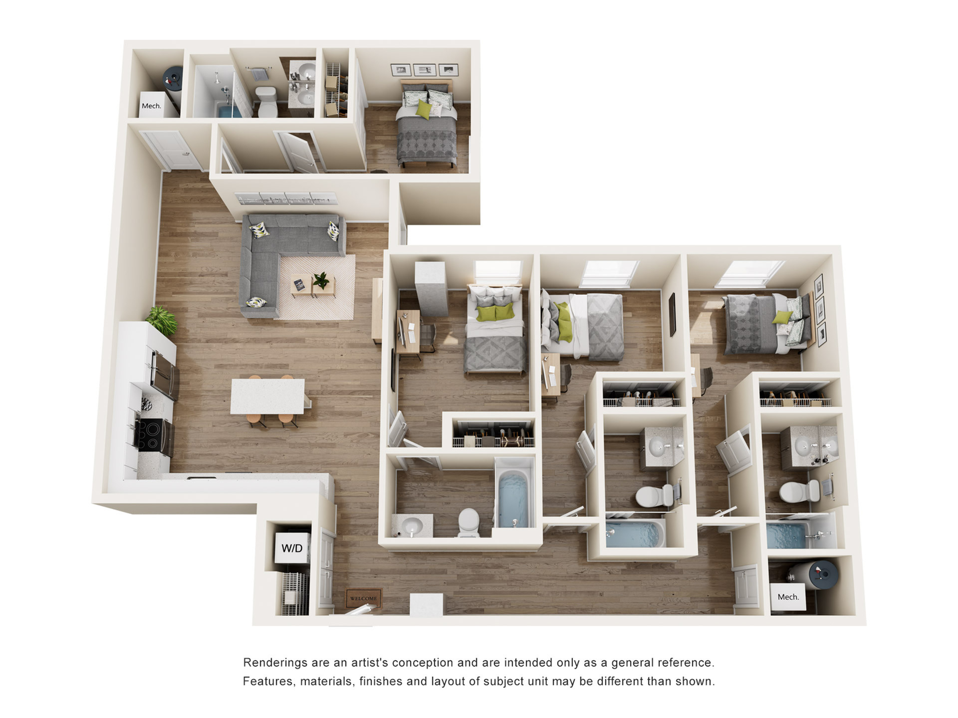 The 818 - Three-Bedroom Layout