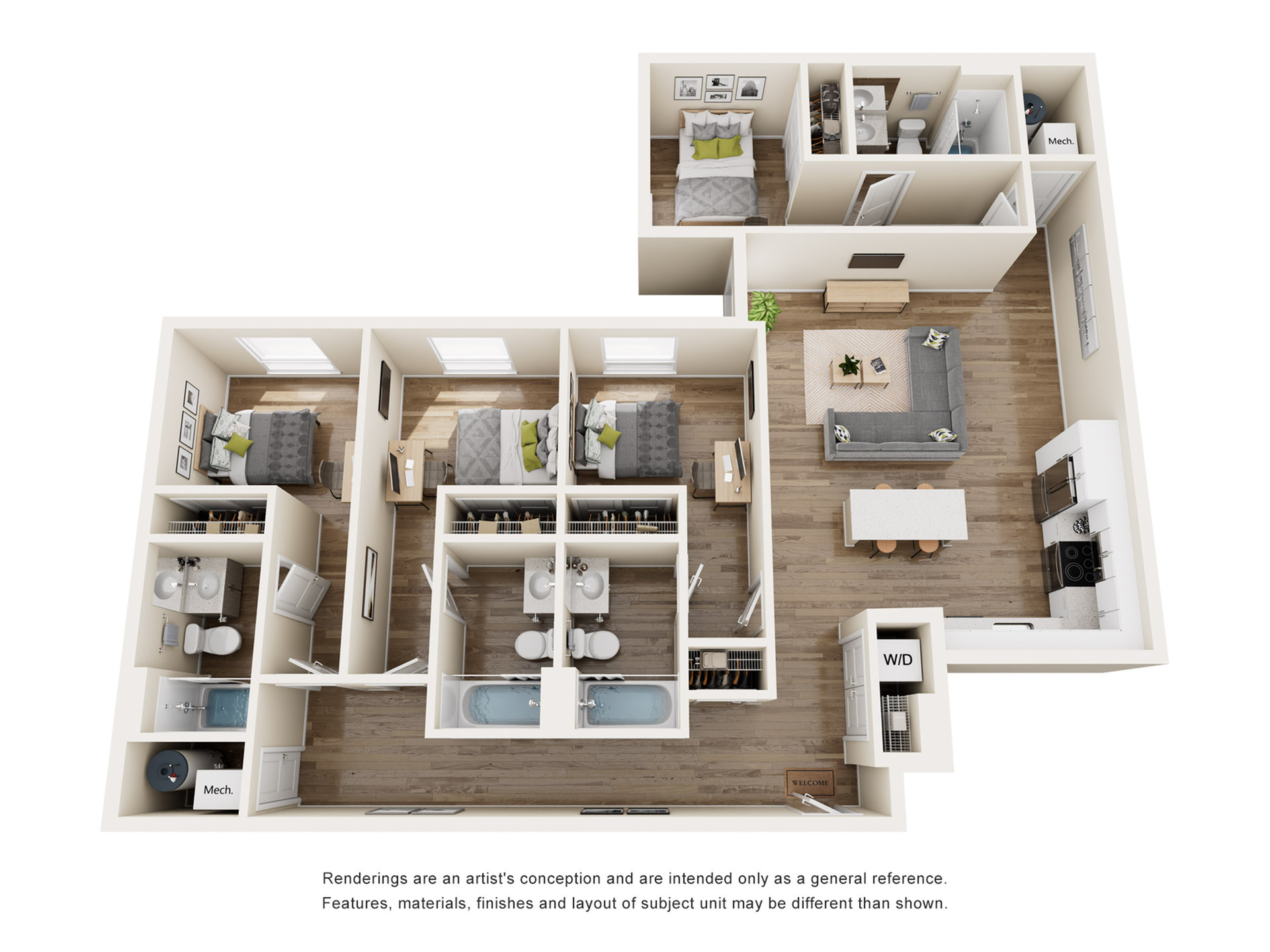 The 818 - Three-Bedroom Floorplan