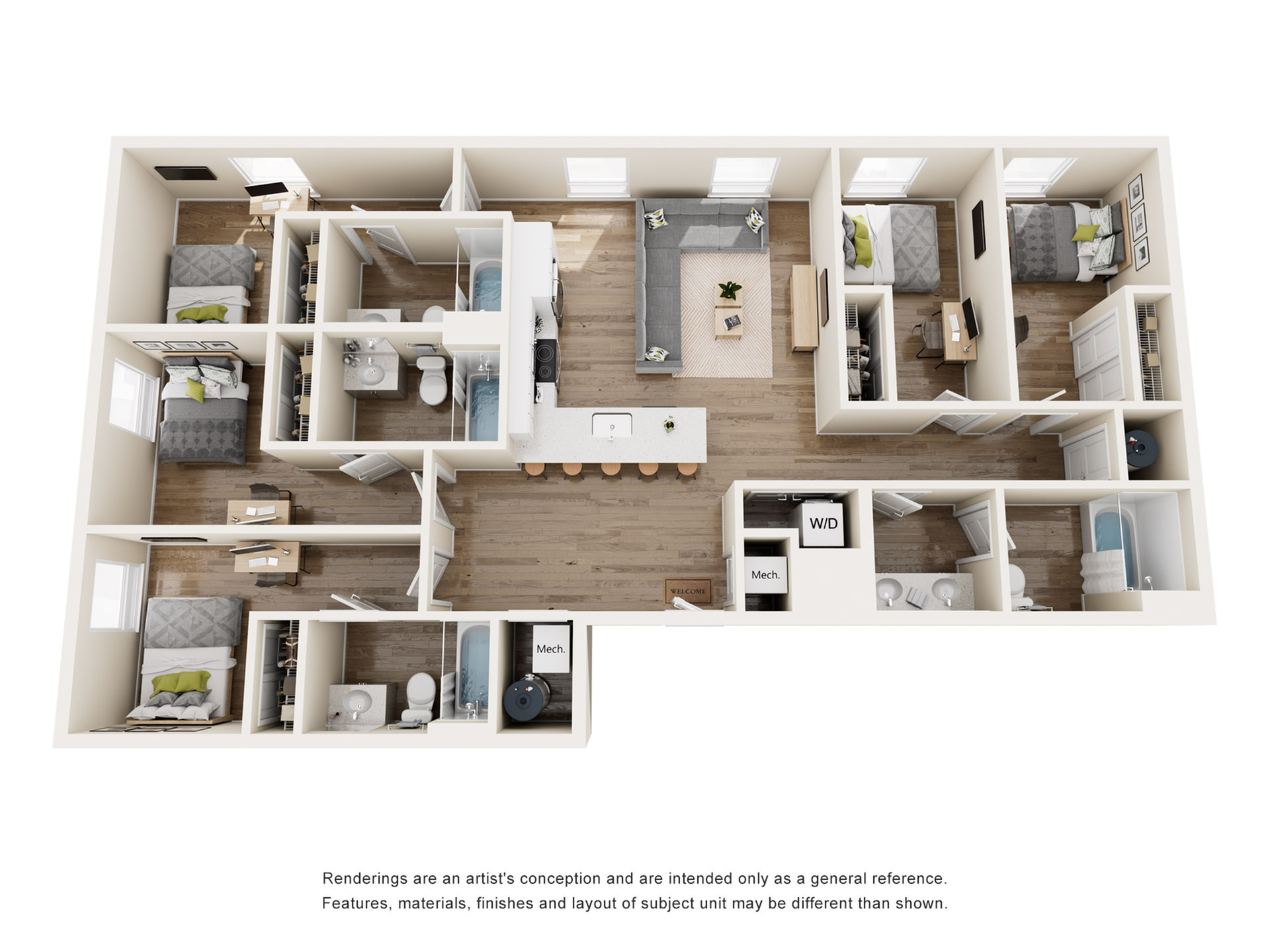 The 818 - Three-Bedroom Floorplan