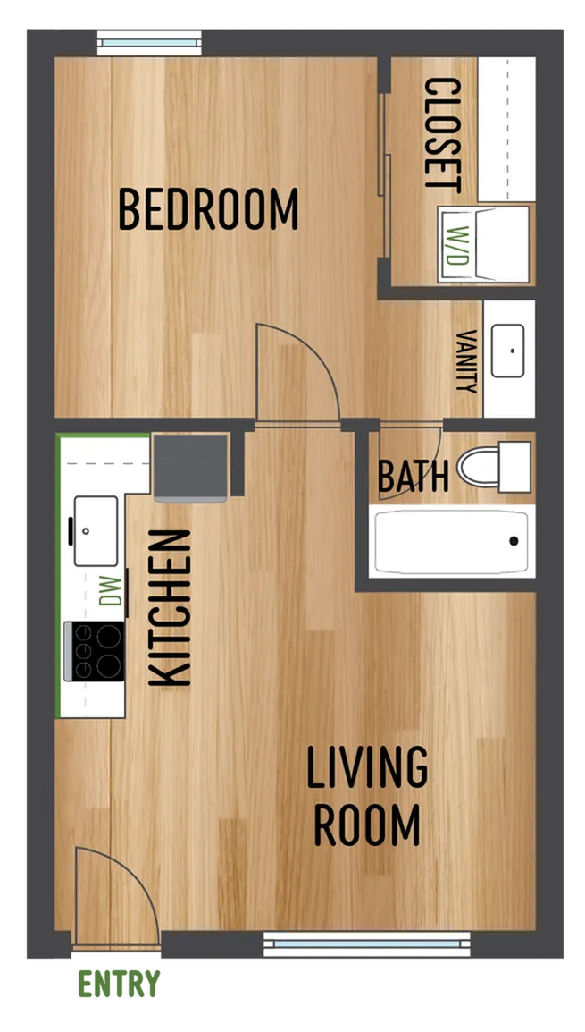 Floor-plan diagram at Century Apartments.