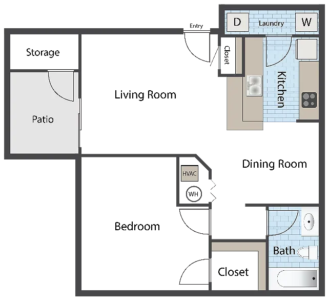 Parkcrest Village A1 One Bedroom