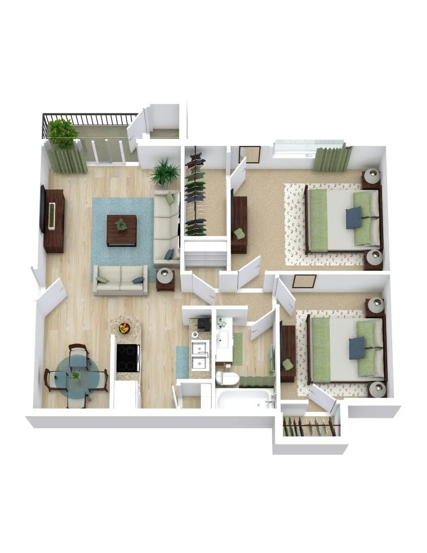 Two Bed, One Bath