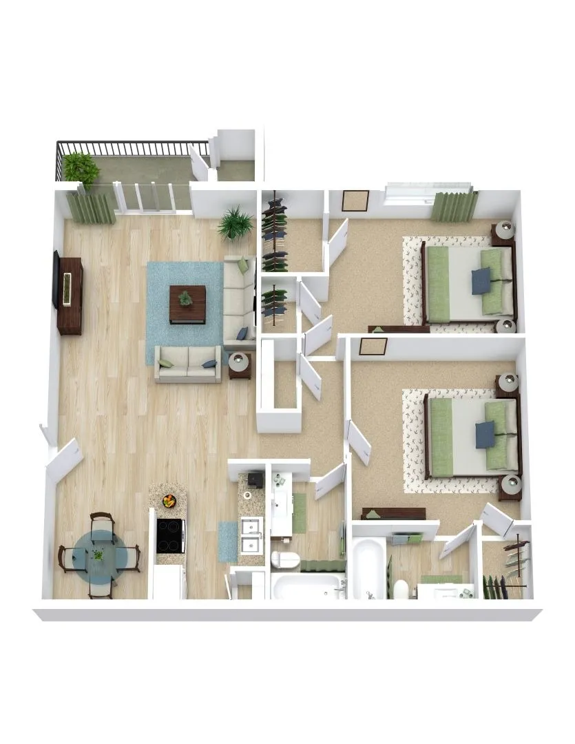 Two Bed, Two Bath