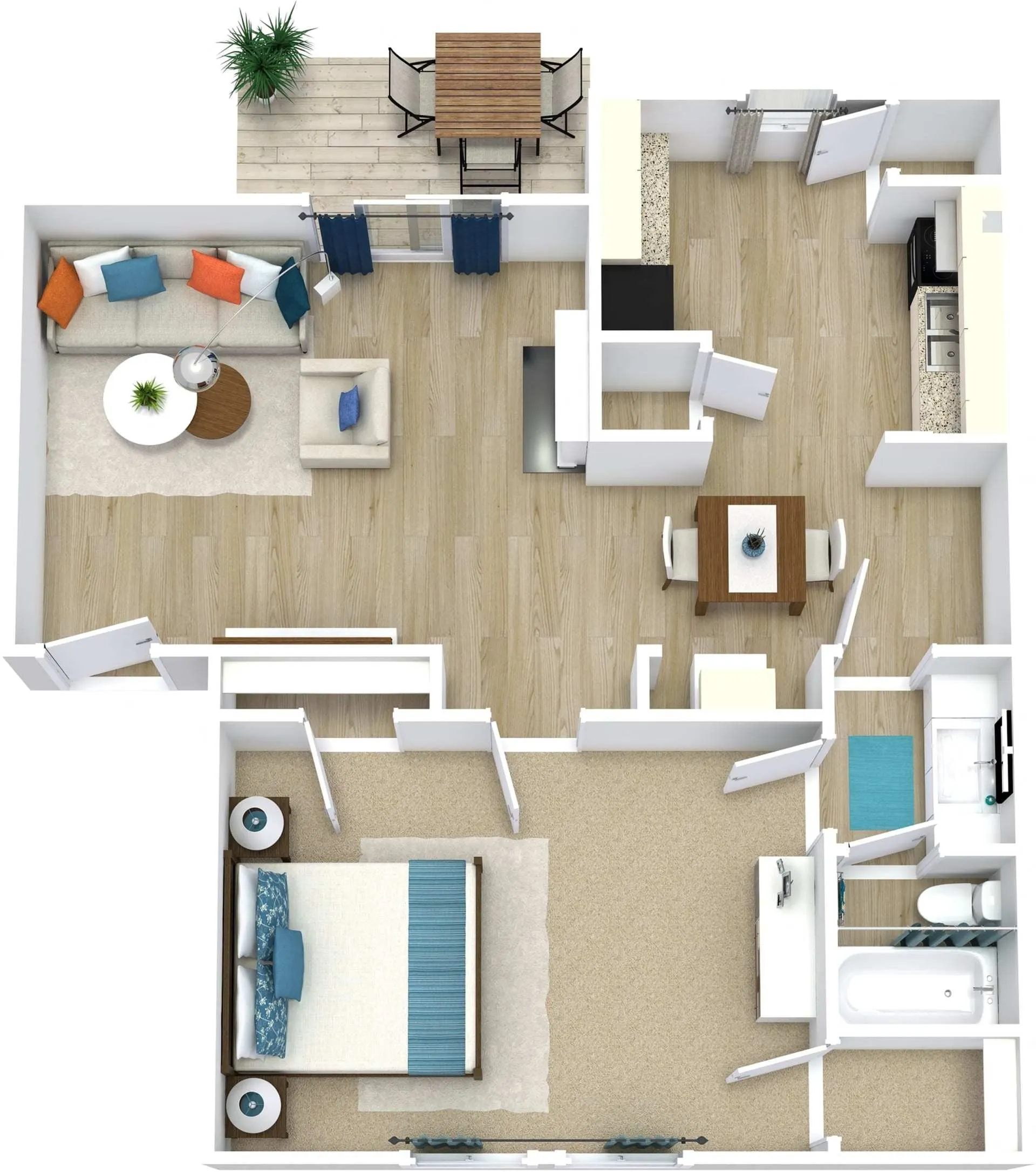 1 BED / 1 BATH / 684 SQFT