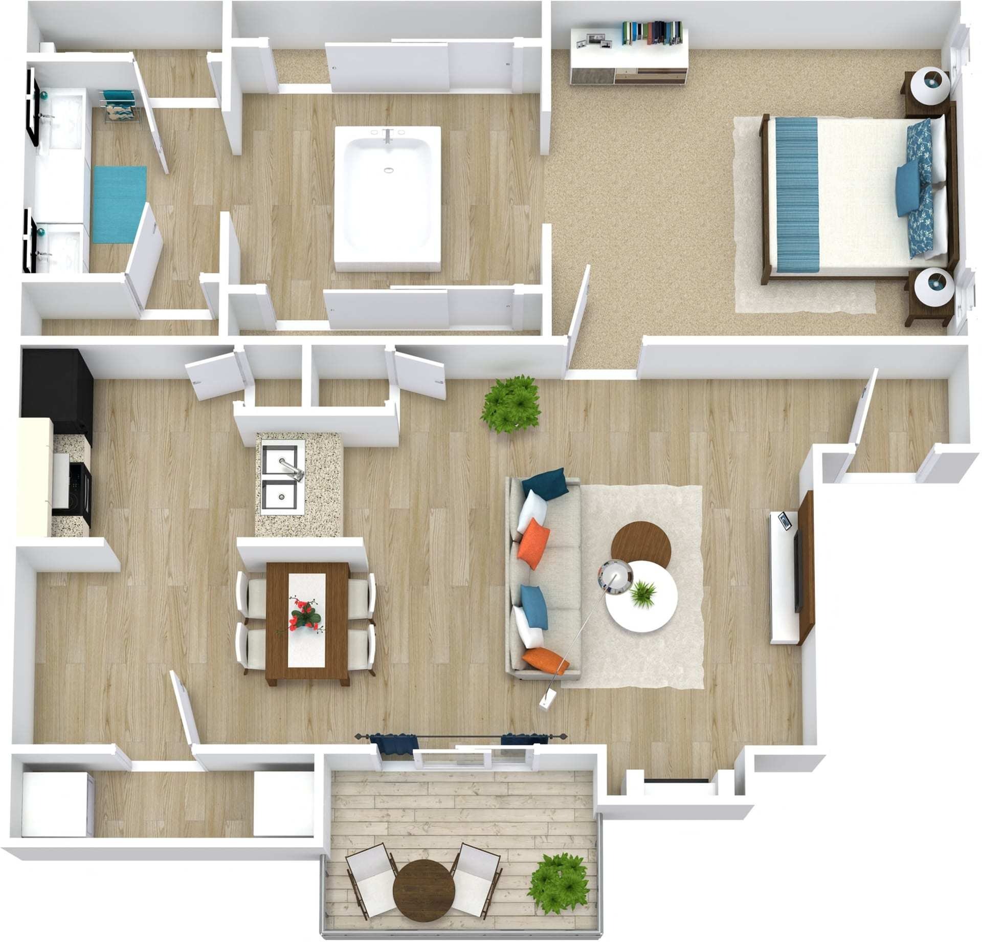 1 BED / 1 BATH / 914 SQFT