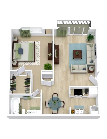 One Bed, One Bath