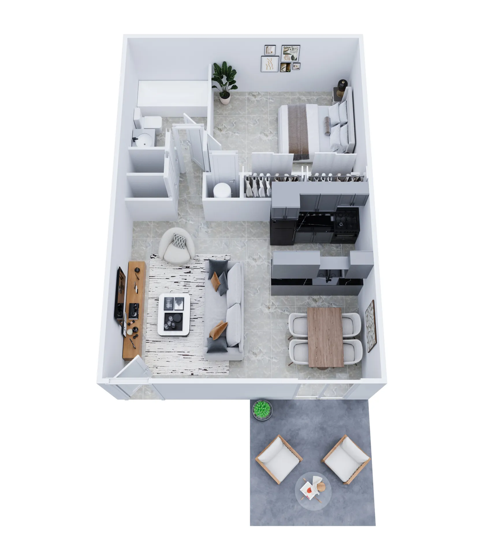 1x1 Floor Plan