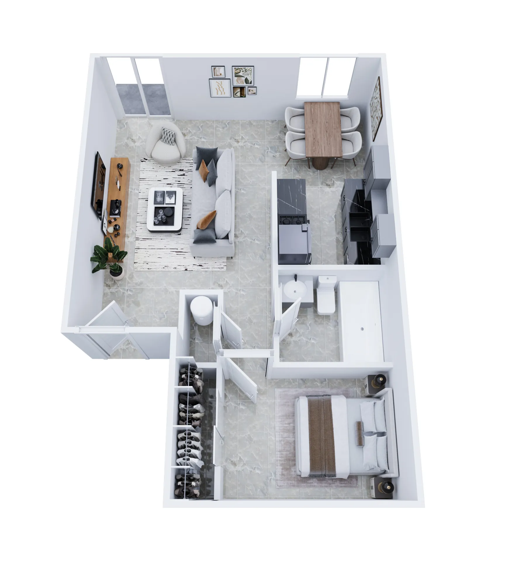 1x1 A Floor Plan