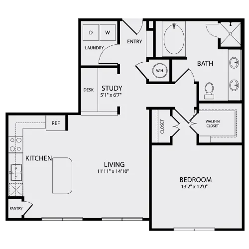 1 Bedroom | 1 Bath | 871 SQFT