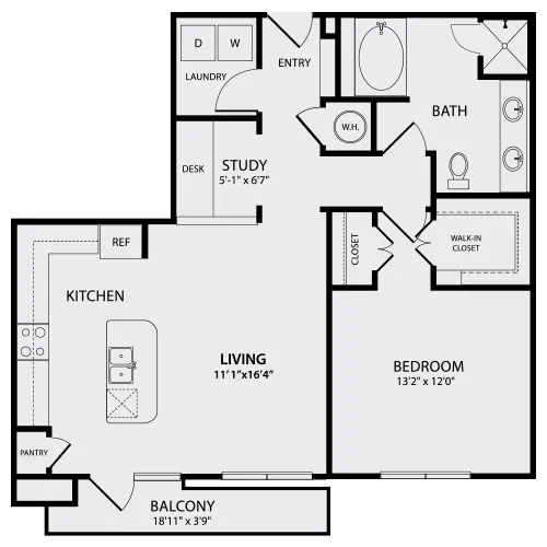 1 Bedroom | 1 Bath | 935 SQFT