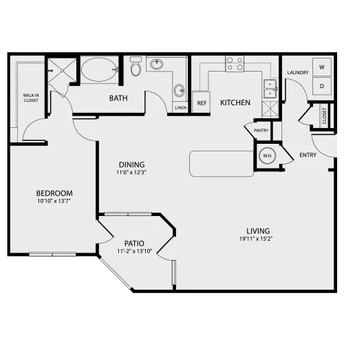 1 Bedroom | 1 Bath | 1143 SQFT