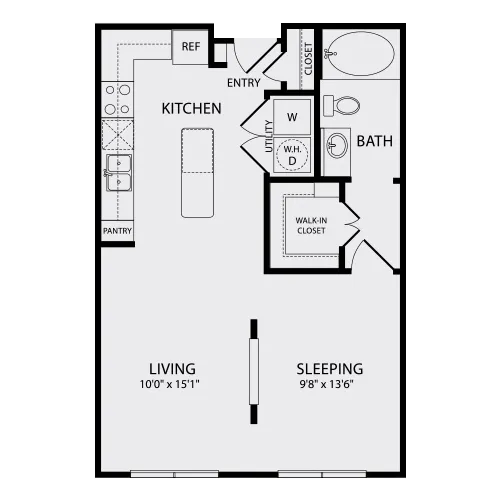 Studio | 1 Bath | 650 SQFT
