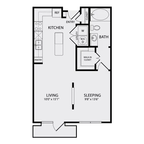 Studio | 1 Bath | 650 SQFT