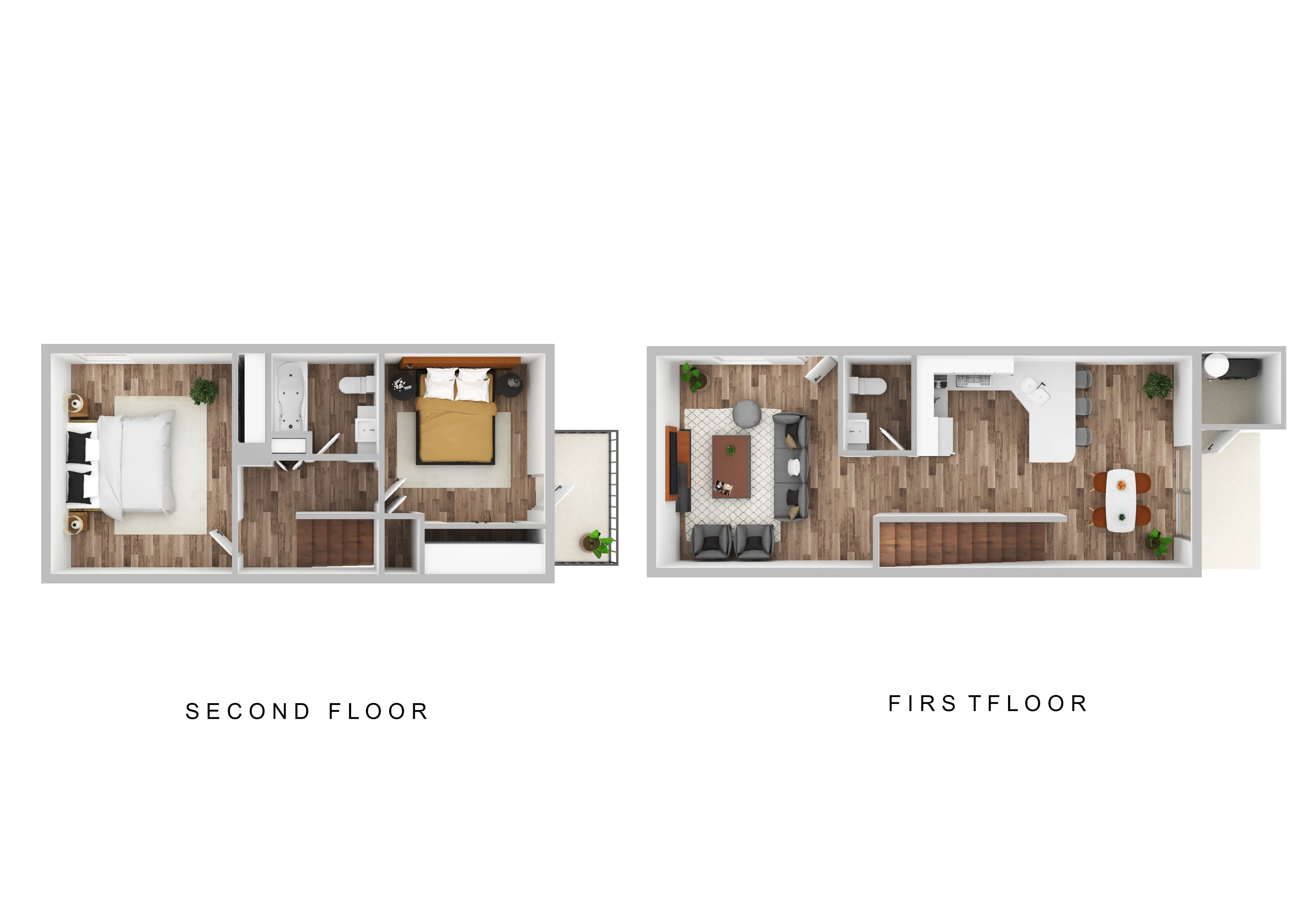 2 Bed 1.5 Bath