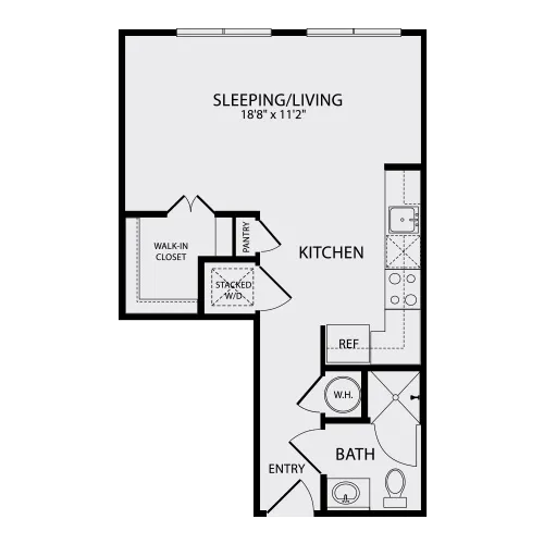 Studio | 1 Bath | 499 SQFT