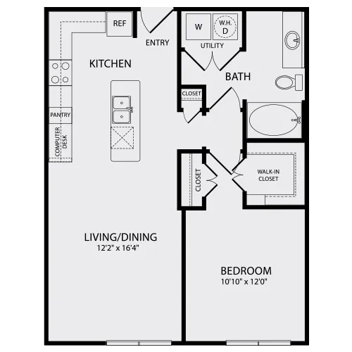 1 Bedroom | 1 Bath | 752 SQFT