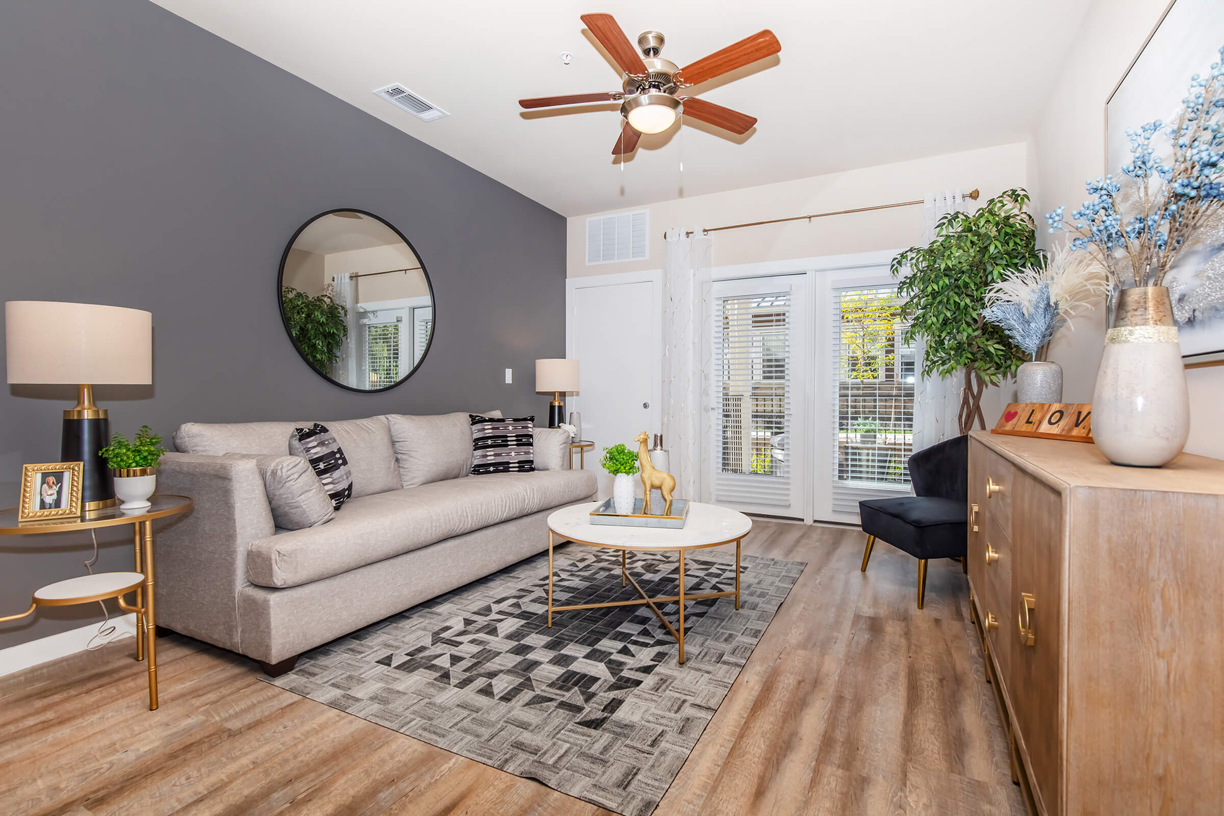 B Floor Plan, Living Room