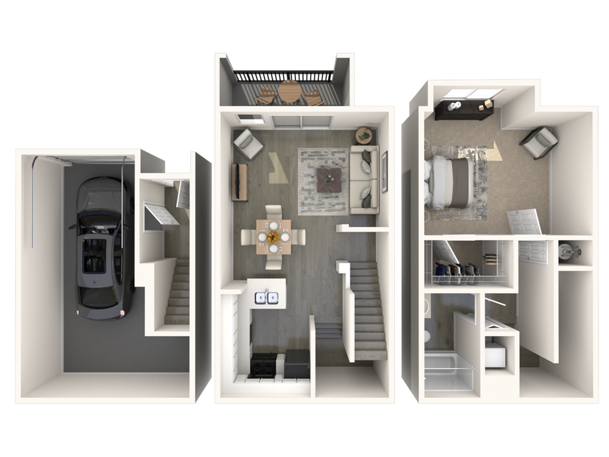 One, Two, and Three BR Apartments in Papago AZ Floor Plans