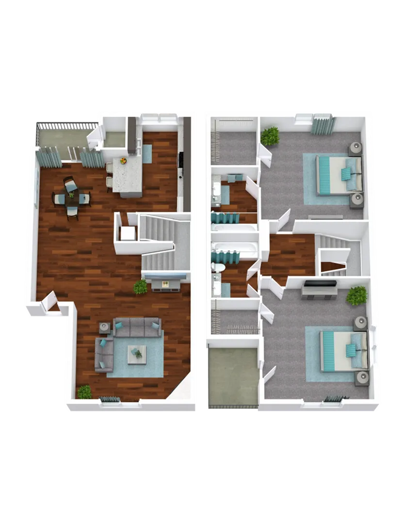 Two Bed 2 Bath Townhome