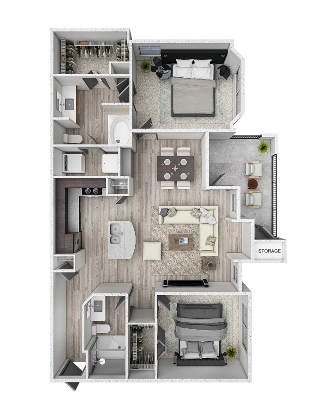 B3 - San Jacinto Floor Plan at 99 at Southwinds