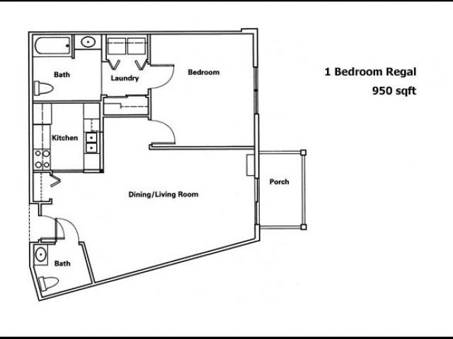 Regal- 1 Bedroom 1.5 Bath