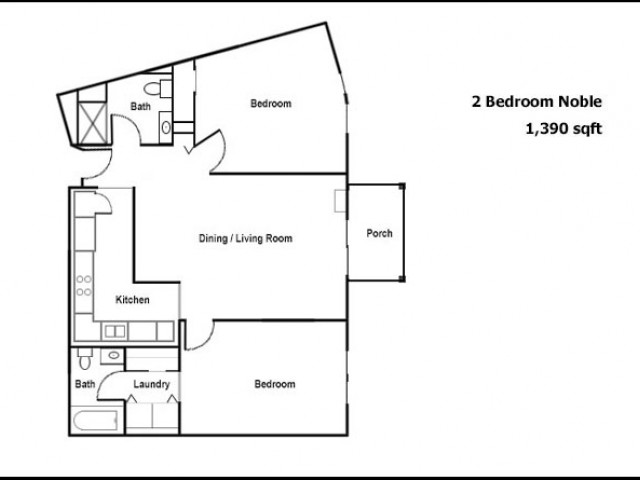 Noble 2 Bed and 2 Bath