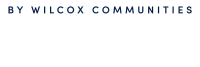 Elegant logo for The Aubrey by Wilcox Communities, featuring a sleek and modern font in a deep blue color.
