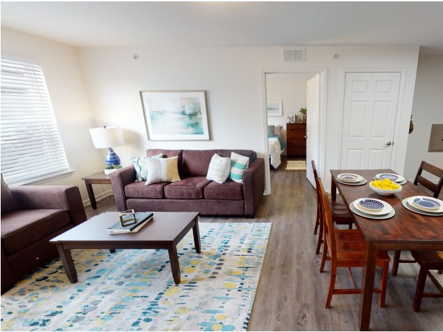 Living Room & Dining Area  | Trifecta Apartments | Louisville, KY Apartments